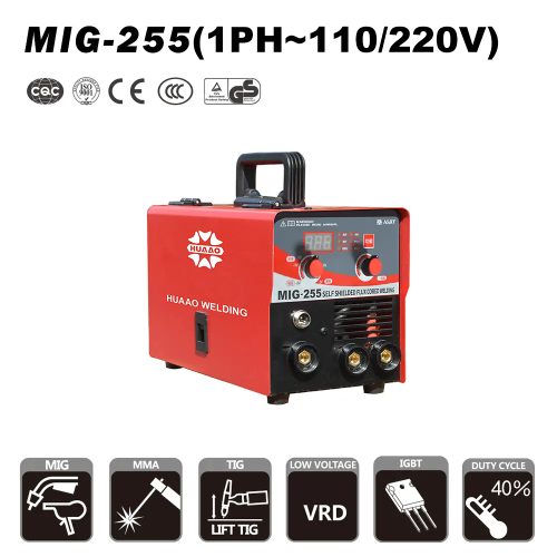 MIG-255-Flux-Cored Gasless 1kg Digital Welding Machine 1Ph~110/220V