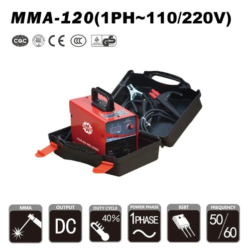 MMA 120 - ARC Welding Machine with PVC Box 1Ph~110/220V